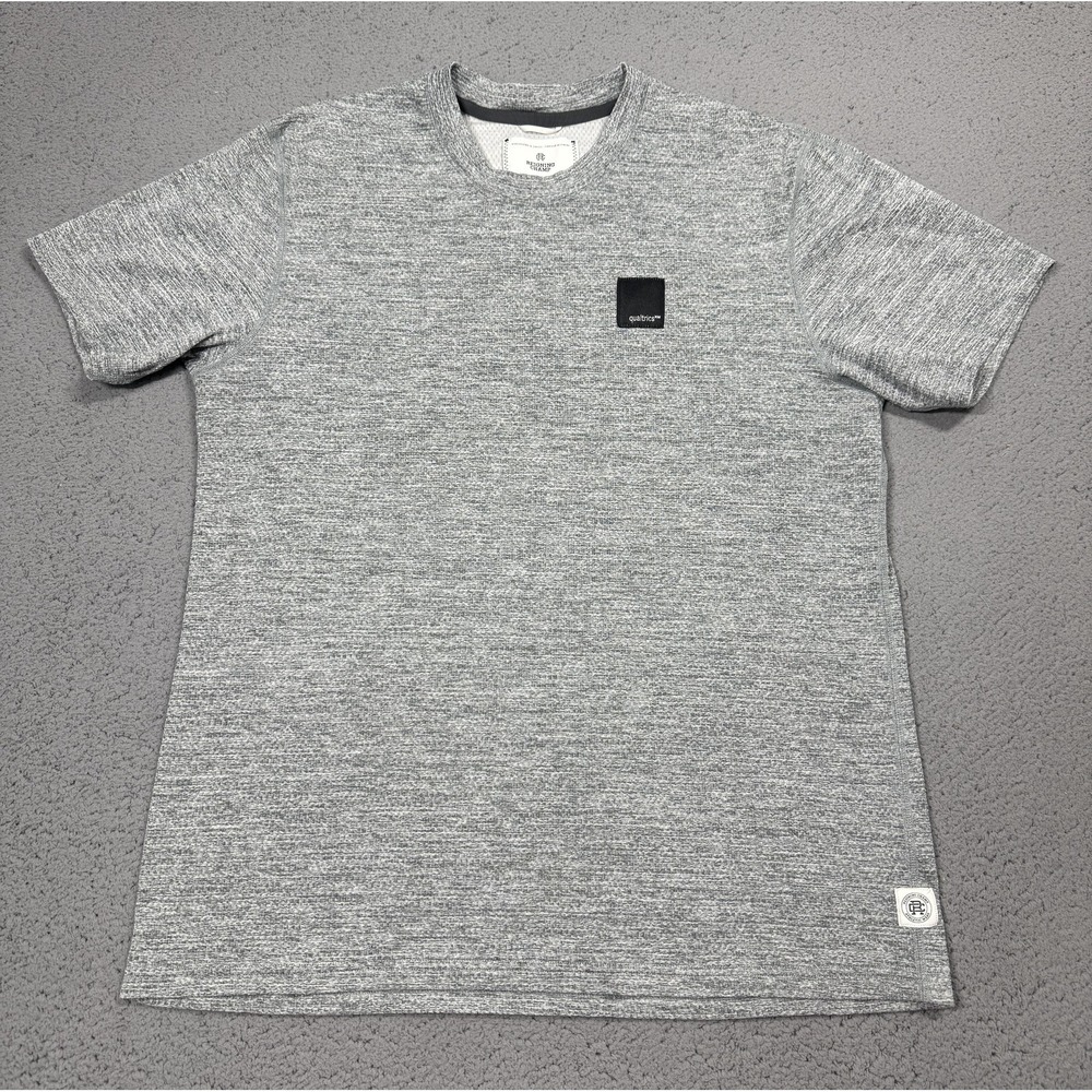 Reigning Champ Shirt Mens Large Gray Short Sleeve Raglan Athletic Gym Top